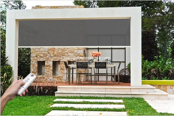 ستائر نوافذ فناء بنظام سحاب، شفافة، مقاومة للرياح، ستائر دوارة